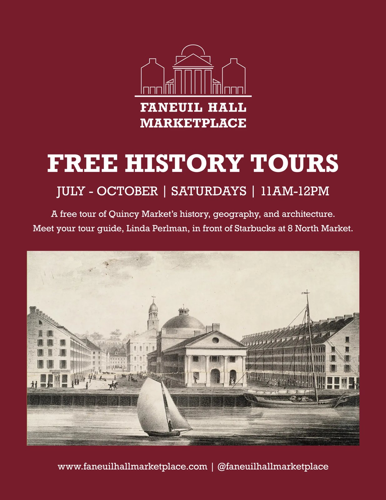 Free History Tours of Quincy Market - With Faneuil Hall Marketplace