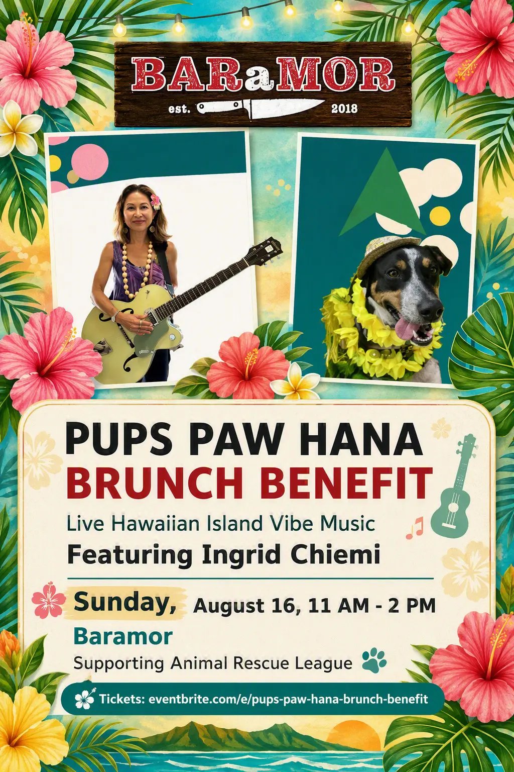 Pups Paw Hana Brunch Benefit Featuring Live Hawaiian Vibe Music by Ingrid Chiemi