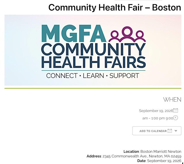 MGFA Community Health Fair - Boston