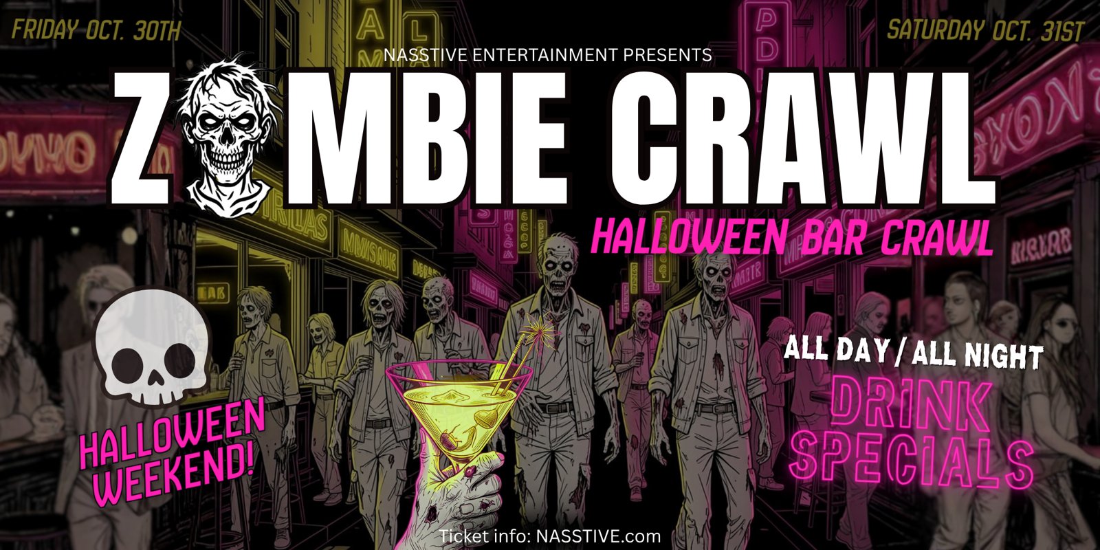 CHARLOTTE ZOMBIE CRAWL - Halloween Bar Crawl - 14+ Bars - Oct. 30 & 31