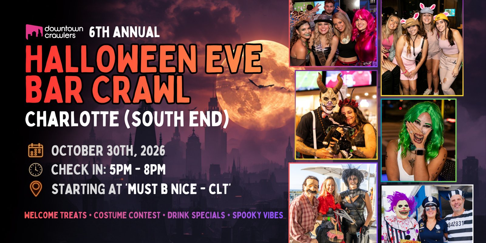 Halloween Eve Bar Crawl 10/30 - CHARLOTTE (South End - Must be Nice)